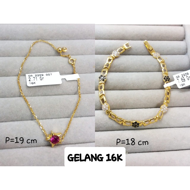 Gelang fashion kadar 700/16karat serut mata merah