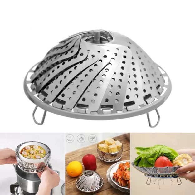 Kukusan Stainless Lipat Flexible / Steamer 3 Size