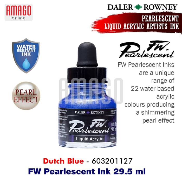 DALER-ROWNEY - FW PEARLESCENT INK 29.5 ML - DUTCH BLUE - 603201127