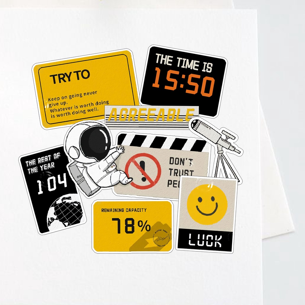 

Sticker Aesthetic Stiker Waterproof (8 pcs)