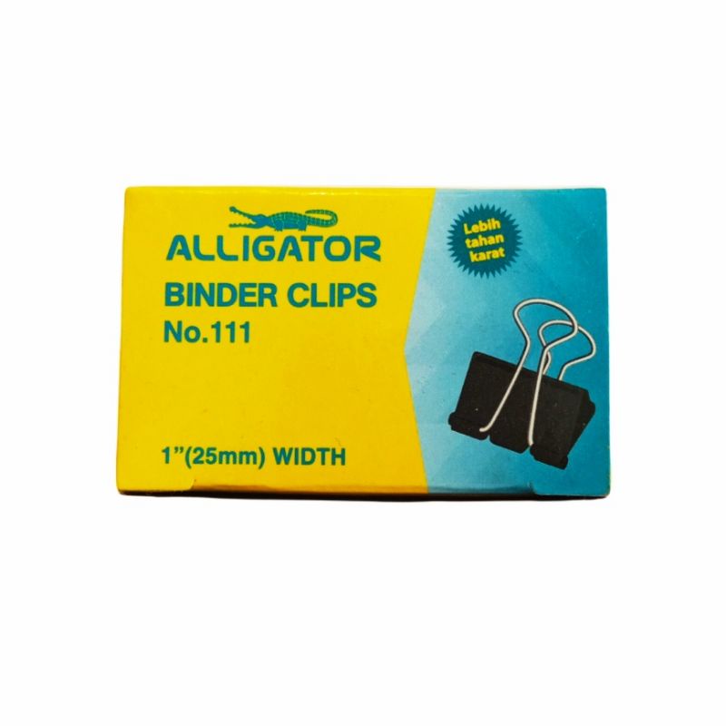 

ALLIGATOR - Binder Clip Hitam Penjepit Kertas Alligator no.111 ( BOX ) - ATK ALLIGATOR - ALIGATOR
