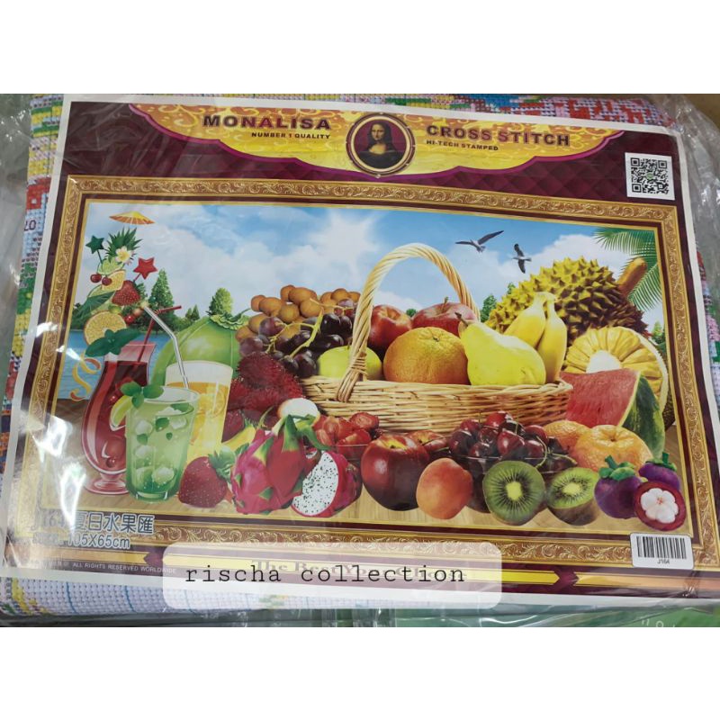 paket kristik gambar buah pola kain 11ct