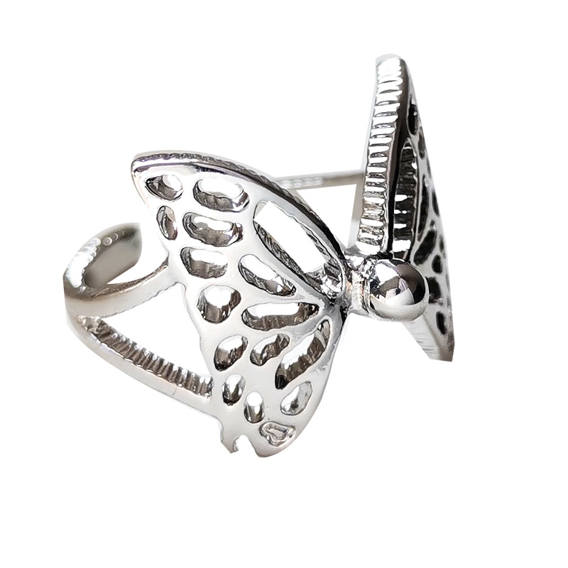 Cincin Model Hollow Butterfly Gaya Retro