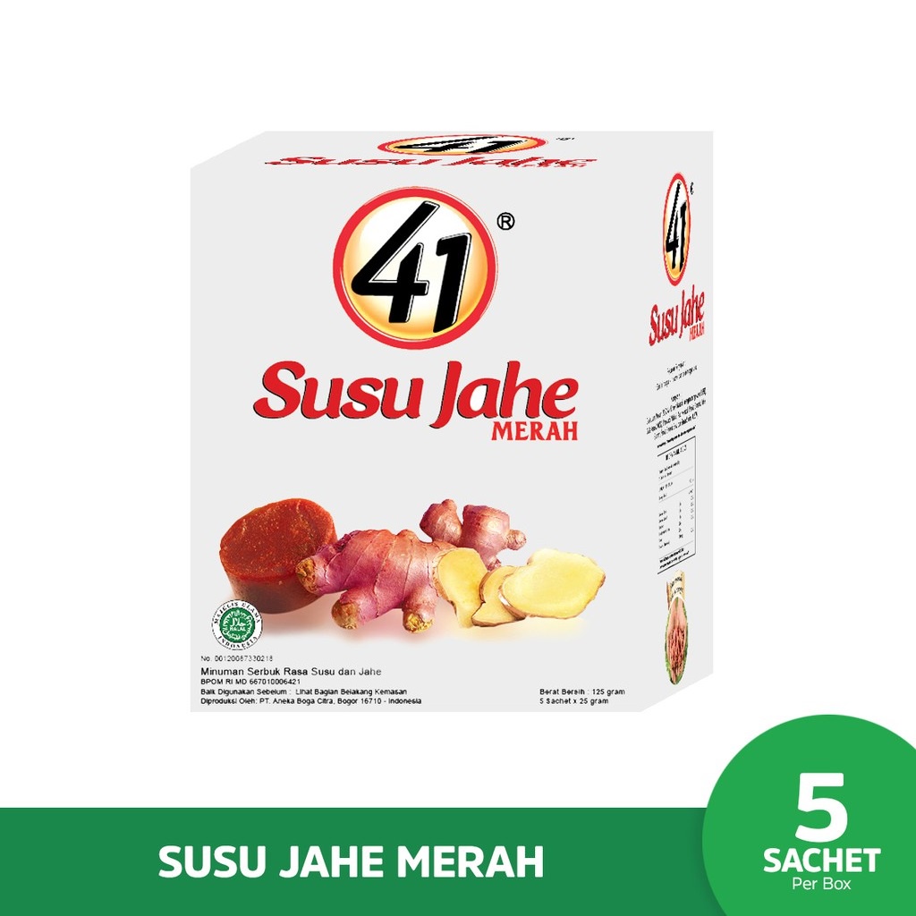 Jahe 41 | Susu Jahe Box Isi 5 Sachet | Minuman Serbuk Susu &amp; Jahe 41