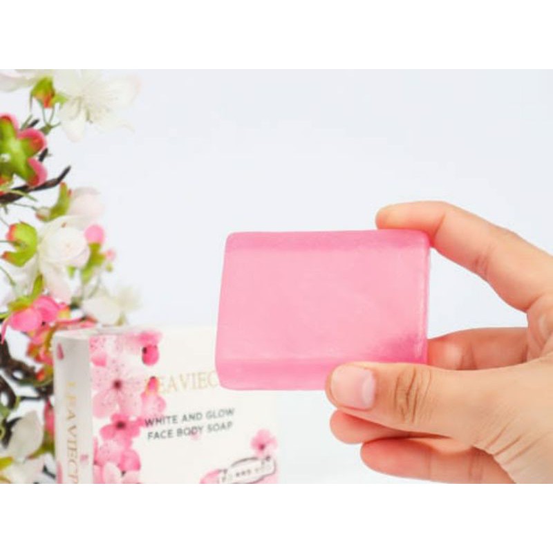 LEAVIECP WHITE AND GLOW FACE BODY SOAP 80 GR ~ SABUN PENCERAH WAJAH LEAVIECP