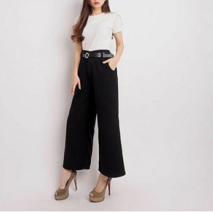 INC-012 Celana kulot jeans wanita putih lilac highwaist denim jins murah cewek lepis cullote levis c