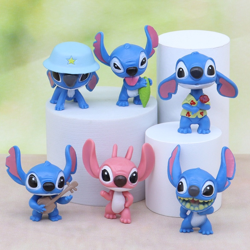 10 Pcs Action Figure Lilo &amp; Stitch Mini Untuk Dekorasi Kue Ulang Tahun Anak