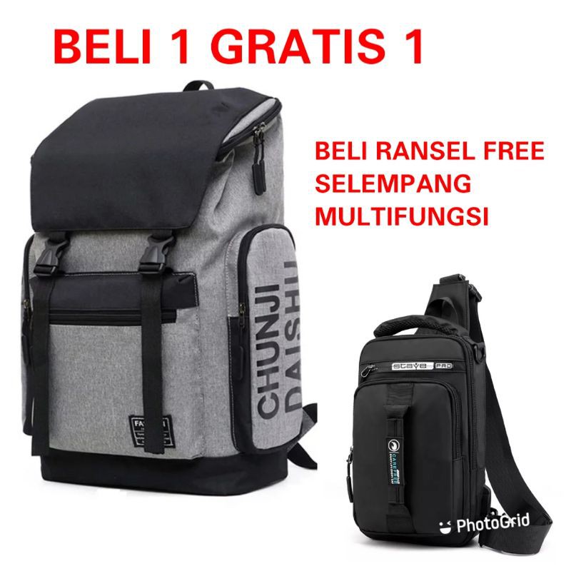 JS_ BUY 1 GET 1 - Tas Ransel Laptop IAC Backpack Up to 14 inch - Tas Pria Tas Wanita Daypack