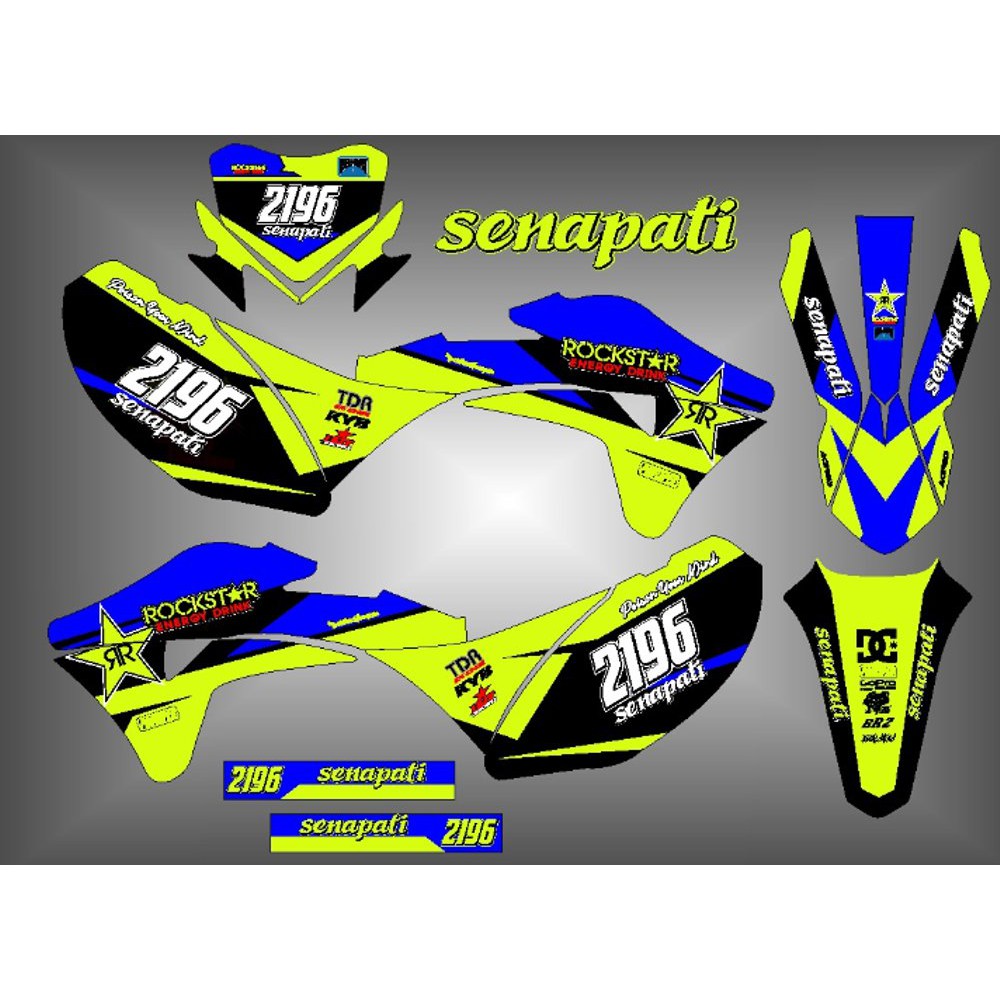 DECAL KLX  GORDON STICKER DECAL GORDONS  STIKER KLX GORDON  termurah bisa tambah nomor atau nama dan