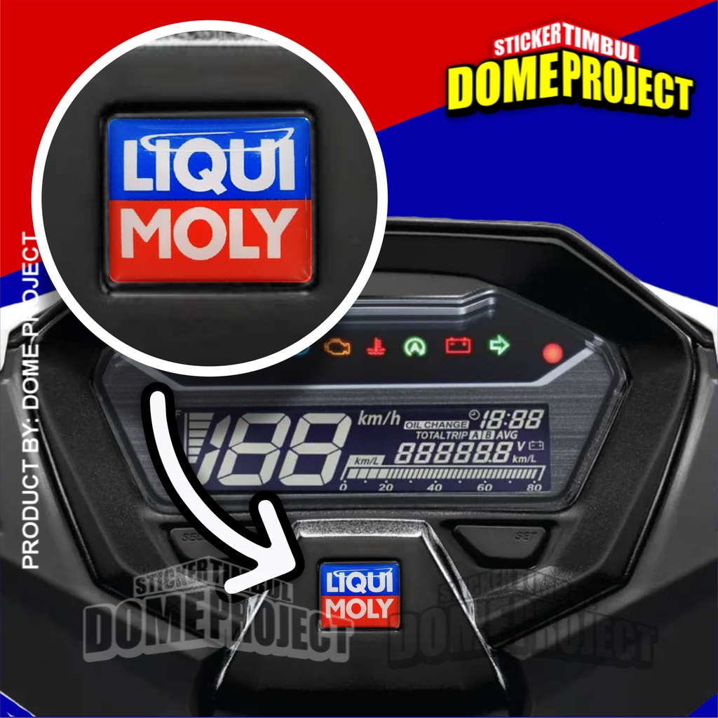 EMBLEM SPIDOMETER HONDA LOGO LIQUI MOLY STIKER TIMBUL AKSESORIS MOTOR STICKER SPEEDOMETER