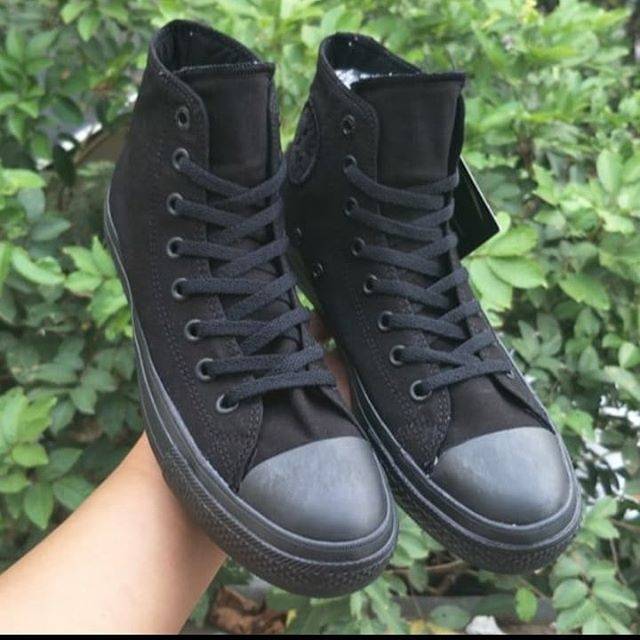 CONVERSE BIG SIZE 43-44-45 - CONVERSE TINGGI FULL BLACK UKURAN BESAR - SEPATU SEKOLAH UKURAN 45