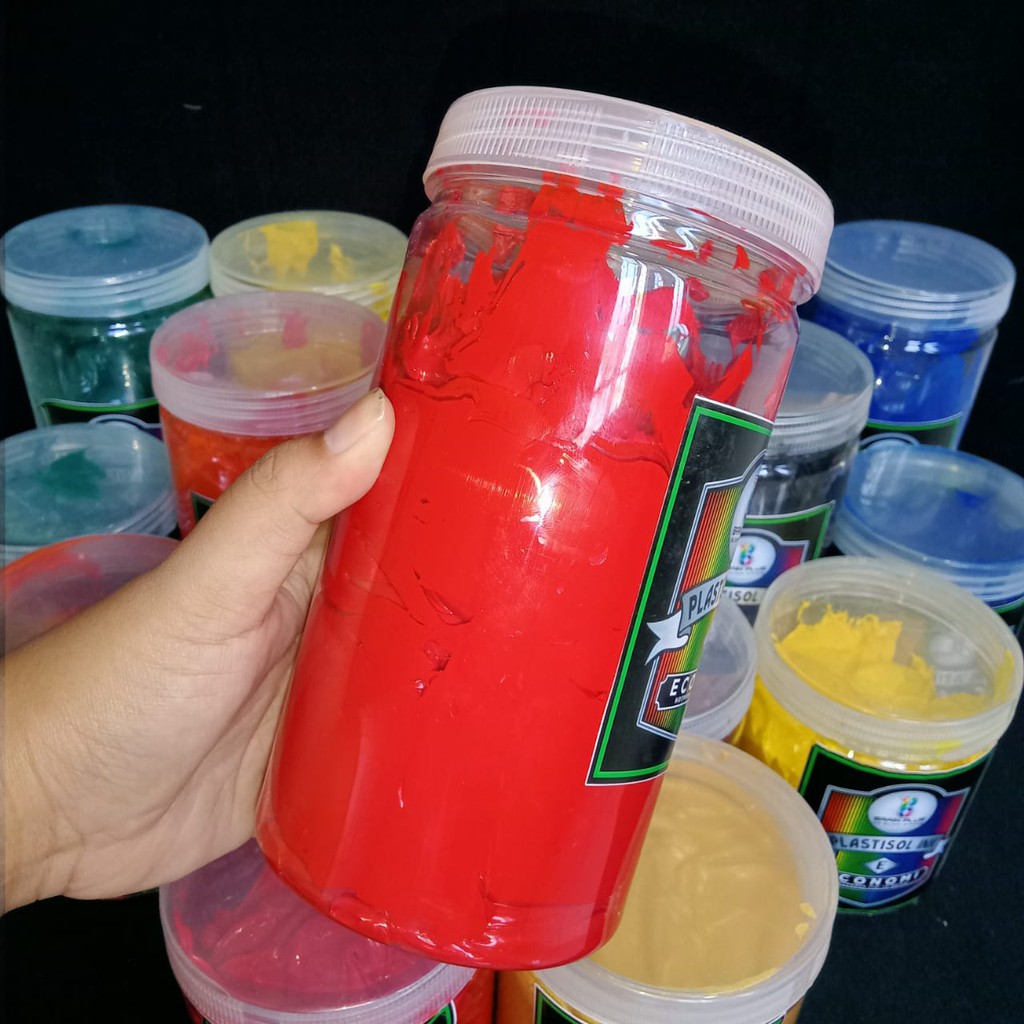 

H7Y Tinta Sablon PLASTISOL ECONOMY Brain Plus MERAH 1kg