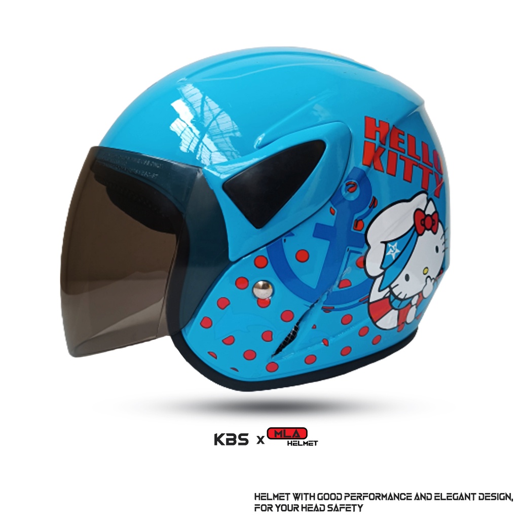 Helm Half Face Anak Junior KBS x MLA Motif  Untuk Usia Anak 3-7 tahun COD