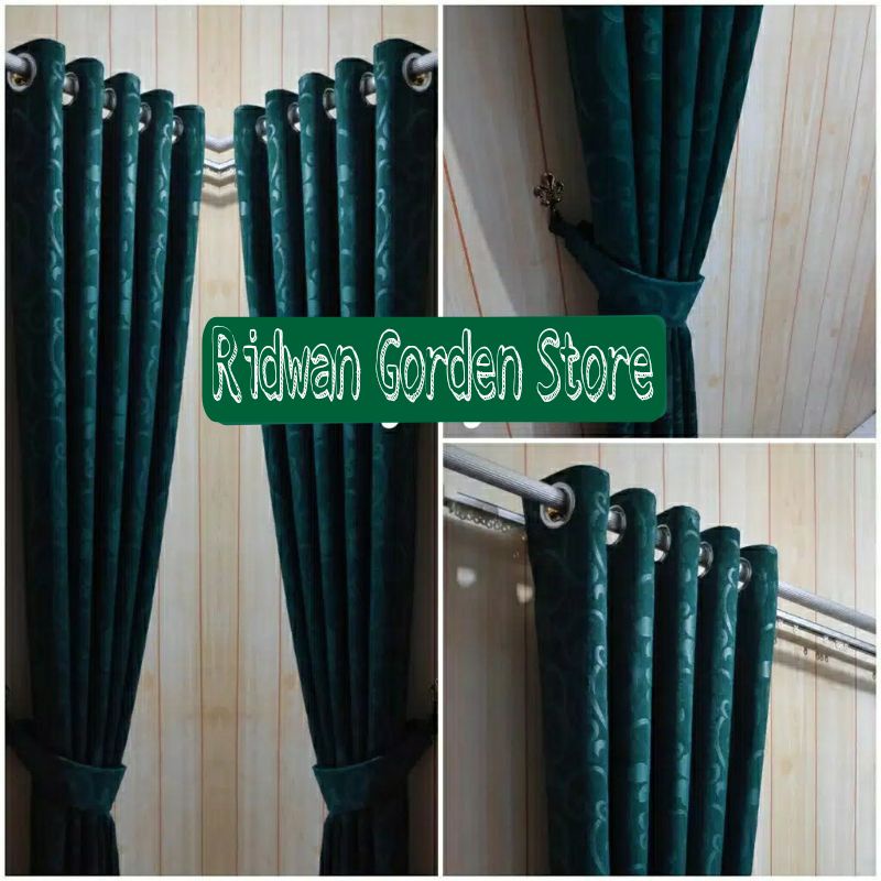 GORDEN JENDELA PANJANG 2.5 METER BAHAN EMBOS LOKAL MOTIF BUNGA HORDENG PINTU KAMAR