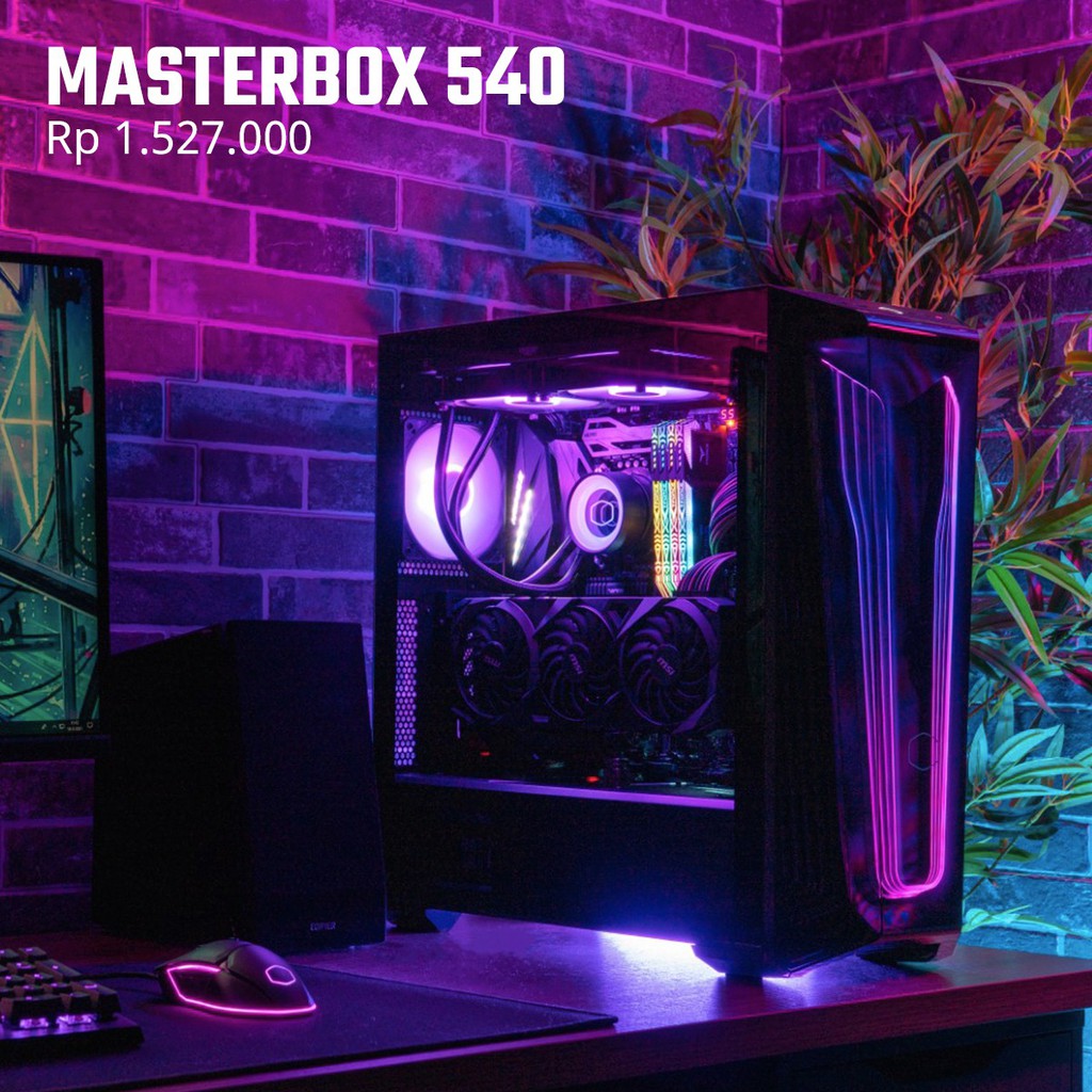 CASING KOMPUTER COOLER MASTER MASTERBOX 540 ARGB TEMPERED GLASS - PC CASE GAMING CHASSIS