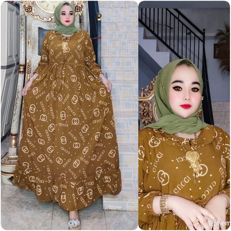 TERBARU GAMIS//DASTER//DRESS MOTIF GUCCI LD 110 JUMBO MURAH