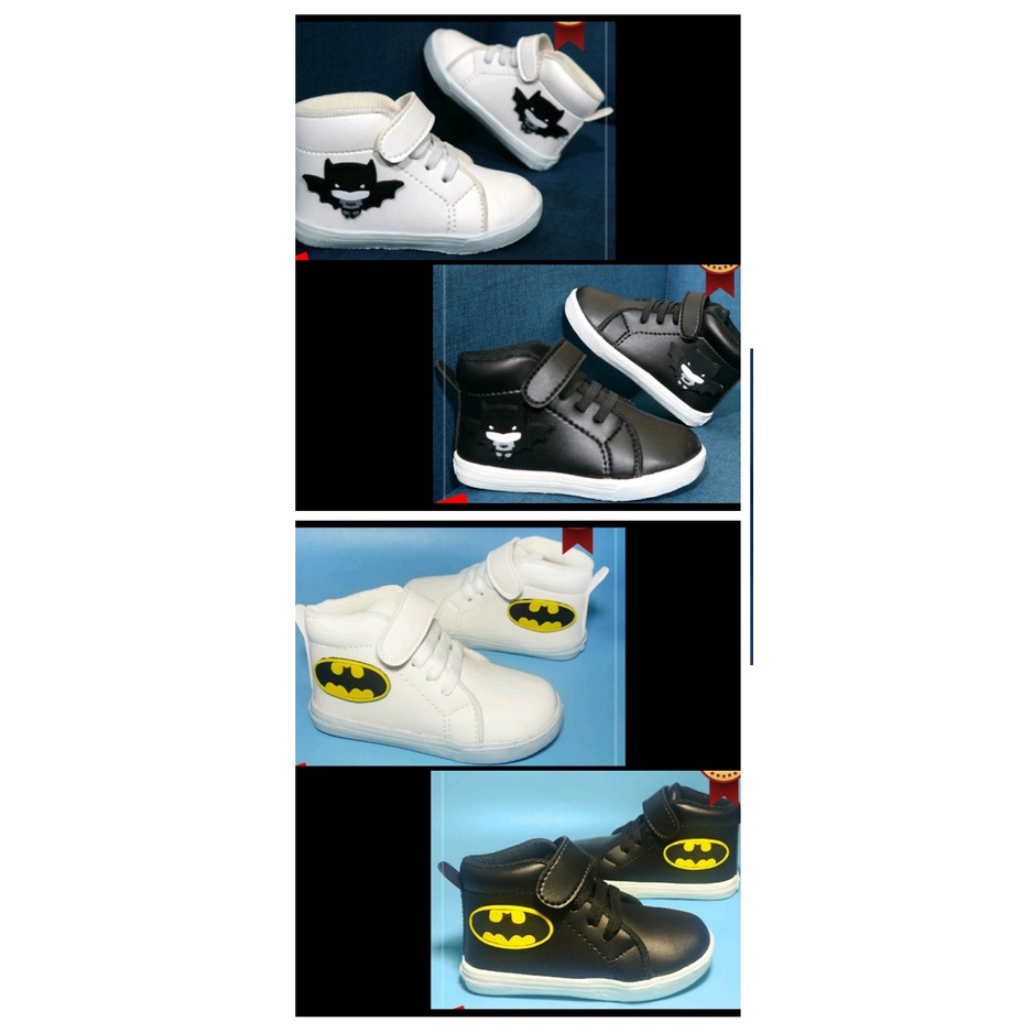 Sepatu Boots Anak Laki-Laki 1 2 3 4 5 Tahun Motif Batman/ Sepatu Boot Kasual Hitam Putih Anak Cowok