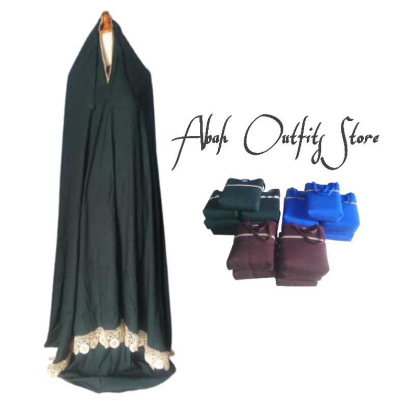 MUKENA RAYON JUMBO POLOS RENDA WANITA DEWASA WARNA UNGU BIRU TUA NAVY HIJAU TUA ARMY COKLAT RUKUH AL