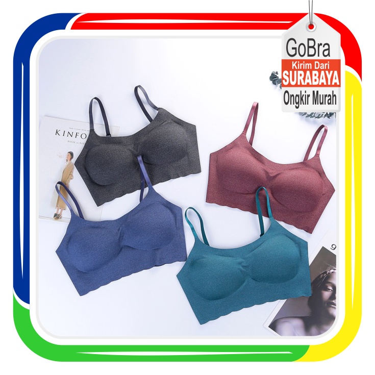 Gobra ♕ PW081 Sport Bra Wanita Sexy Tipis Tidak Terikat,Tidak Nyeplak, Ringan Dan Nyaman Import COD