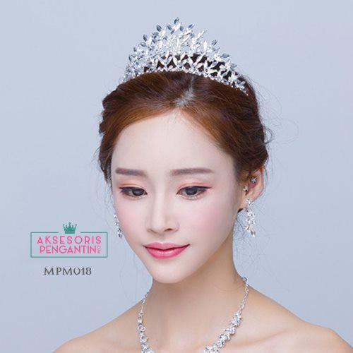 [STOK TERBATAS] AKSESORIS PENGANTIN MAHKOTA BRIDAL CROWN WEDDING SILVER MPM018