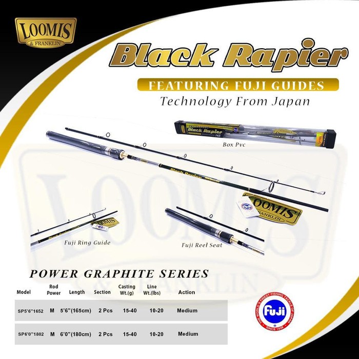 Joran loomis black rapier 165 joran carbon