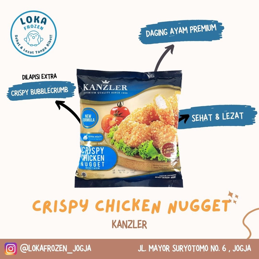 Jual Kanzler Crispy Chicken Nugget 450gr | Naget Ayam VIRAL Sehat dan