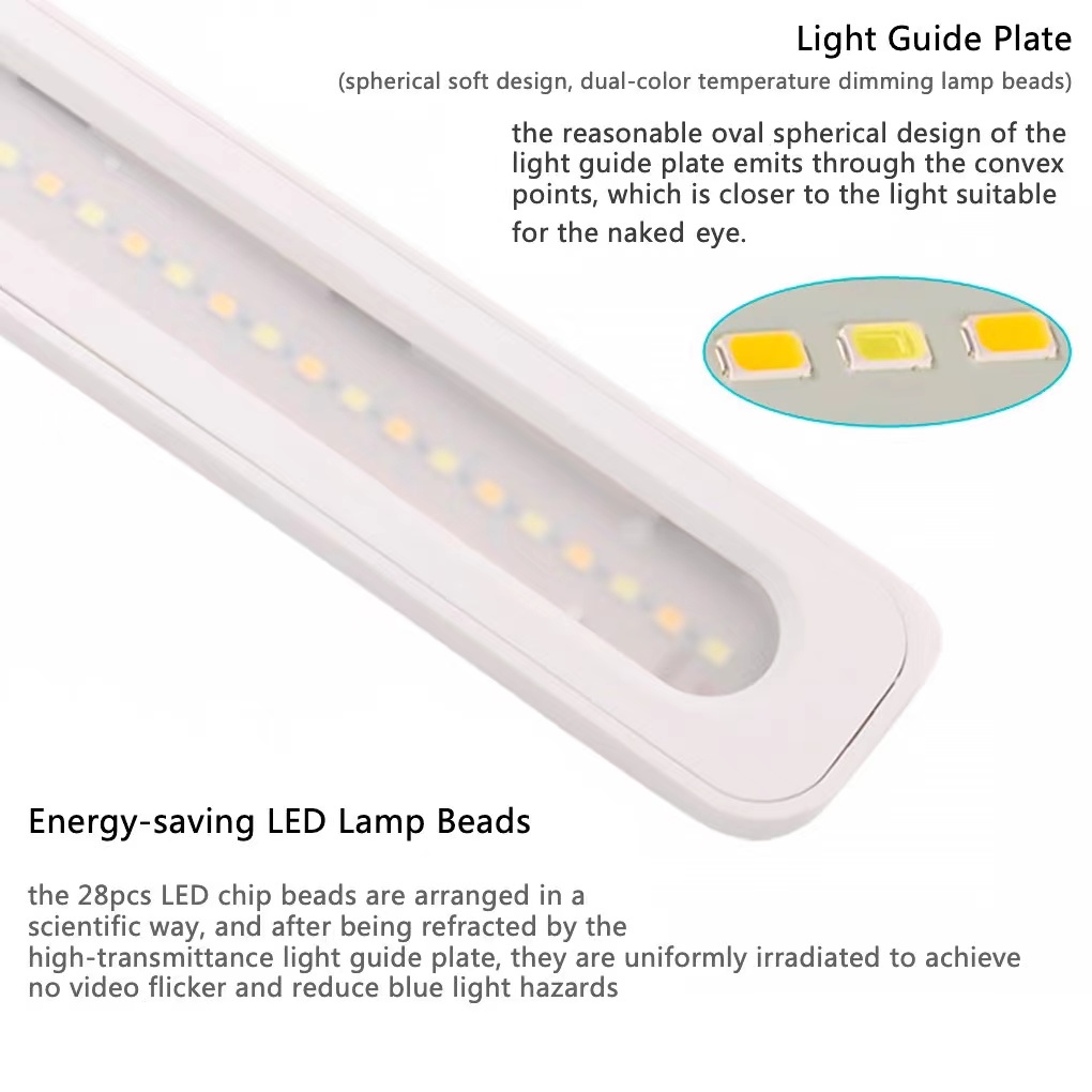 【LP003】Skyhigh Lampu Meja Belajar Membaca X8 4000mA Foldable Desk lamp 3 Lighting Modes, 5 Levels of Brightness LED Adjustable Angle suitable for Bedroom, Study, Office (White)