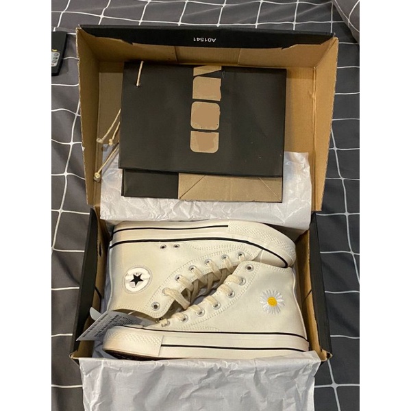 (BISA COD) SEPATU SNEAKERS DAISY PEACE MINUSONE flowers Off white HIGH Premium EGRET-Flowers🌻 offwhite