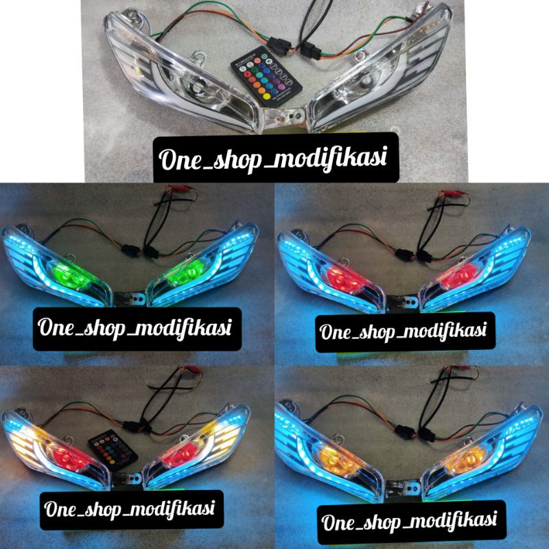 Lampu variasi MX new LED Audi plus remote weirless