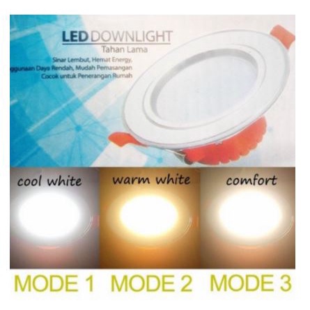 Lampu Downlight Led 3 warna Lampu Down light Plafon 3 Warna 5 watt