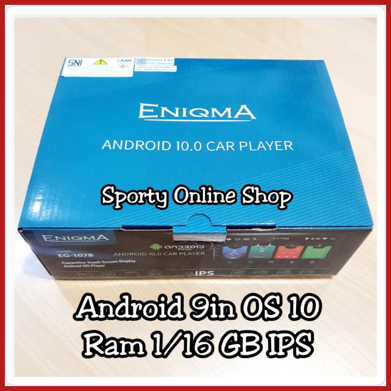 Head Unit Android 9in Eniqma OS 10 Ram 1/16GB IPS Screen