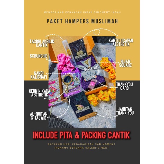 

Paket Hampers Hadiah Kado Unik untuk muslimah hadiah pernikahan, istri, ibu, pasangan, pacar set kado spesial ultah, anniversary, Wisuda, Wanita