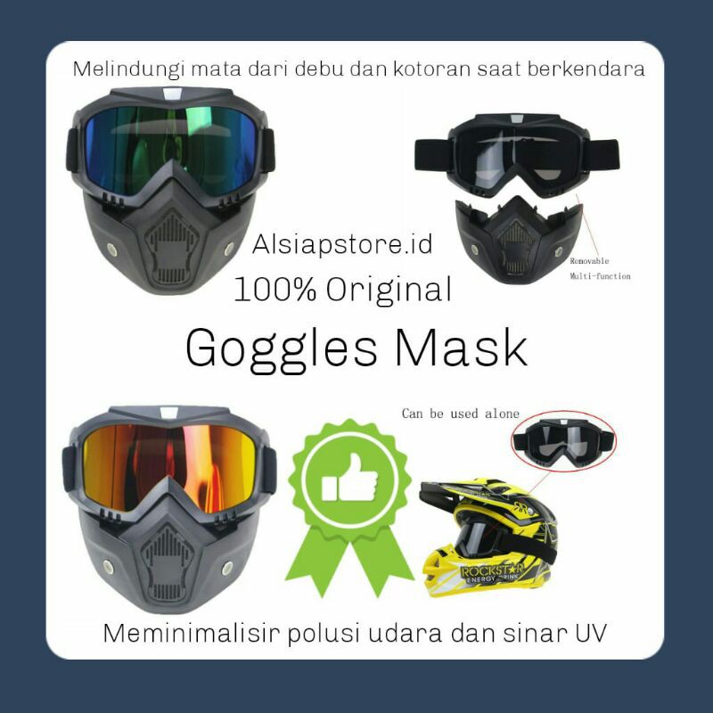 TaffSPORT Kacamata Goggles Mask Motor Retro - BOLLFO