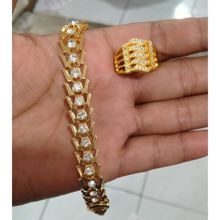 GELANG TANGAN WANITA MOTIF KEKABANG PERTAMA FREE CINCIN PERTAMA