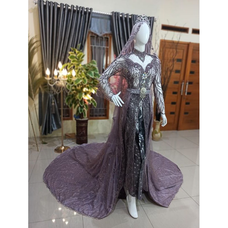 Gaun pengantin Kebaya Akad Mermaid Span Full Payet Premium Konveksi Langsung pilihan warna