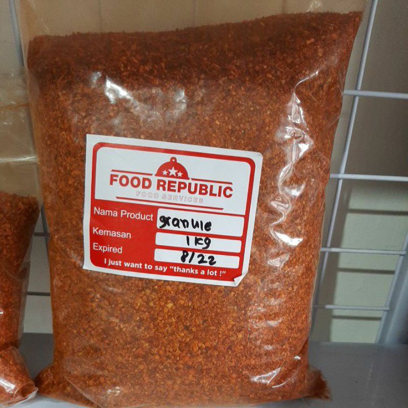

Chili granule 1kg/ cabe bubuk kasar/ cabe granules impor