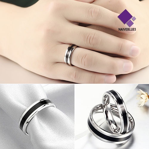 Cincin Bahan Stainless Steel Warna Hitam Untuk Pria Dan Wanita