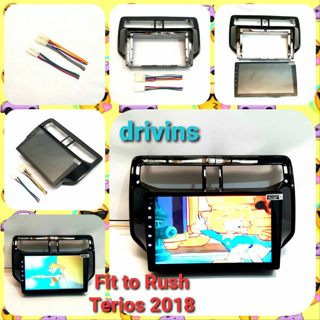 HEADUNIT ANDROID 9" RUSH TERIOS 2018 DHD-7001 / FRAME / SOKET TOYOTA