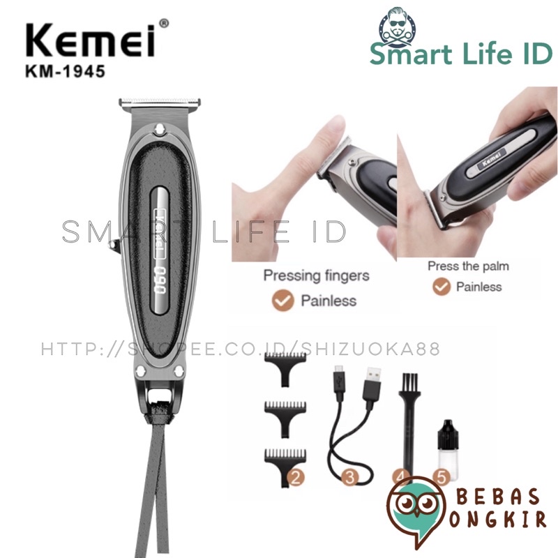 Kemei KM-1945 Alat Cukur Rambut Hair Clipper Detailer Trimmer Mesin Cukuran KM 1945