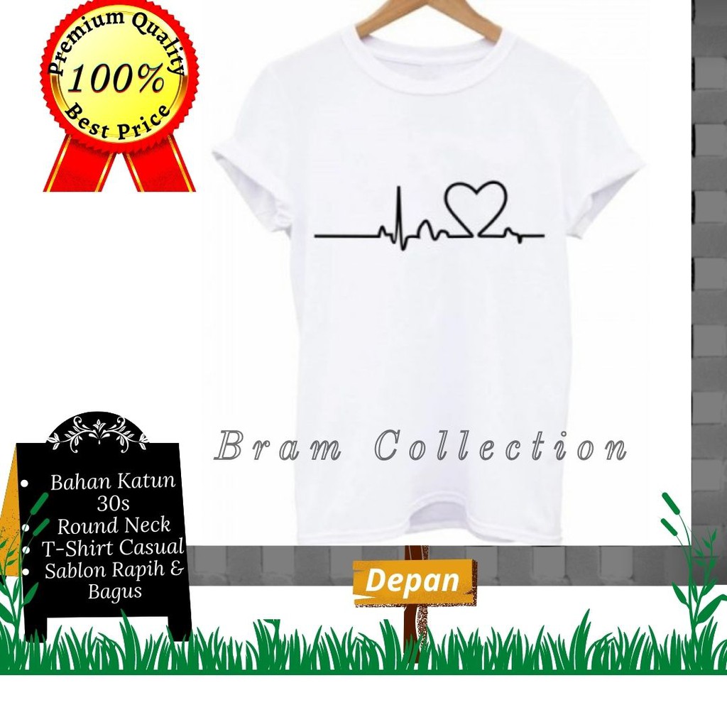 Baju Distro Kaos Distro TShirt Distro Premium Quality Getaran Cinta Atasan Wanita Pria