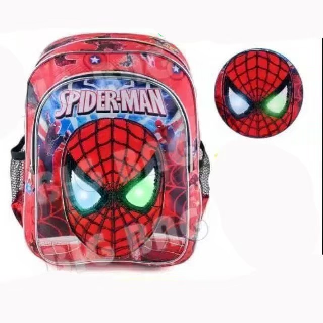 tas rangsel spiderman mata nyala set