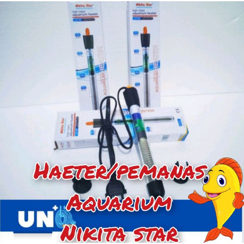 Heater Pemanas/Penghangat Aquarium merk Nikita Star 50/75/100watt(murmer)