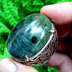 cincin batu akik pancawarna hijau Garut natural original