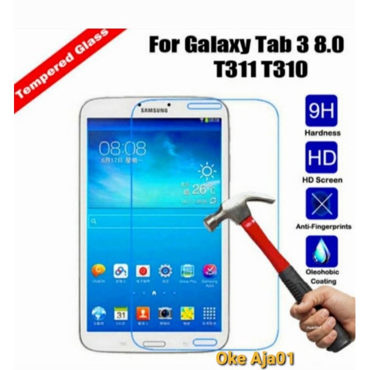Tempered Glass Samsung Galaxy Tab 3 8.0" SM-T311 SM-T310 SM-T315 Anti Gores Kaca Bening