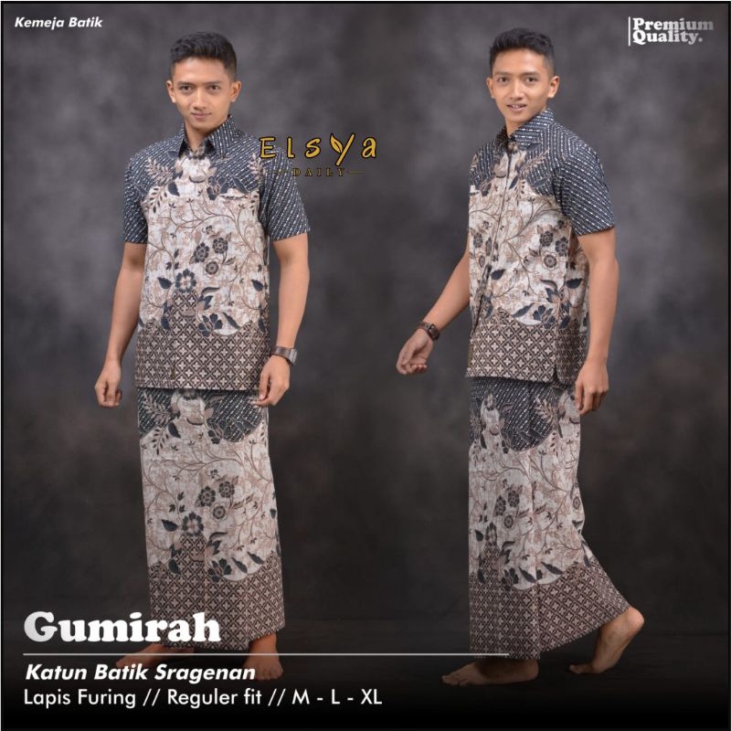 SET SARKEM/SARKO BATIK SRAGENAN PRIA LENGAN PENDEK