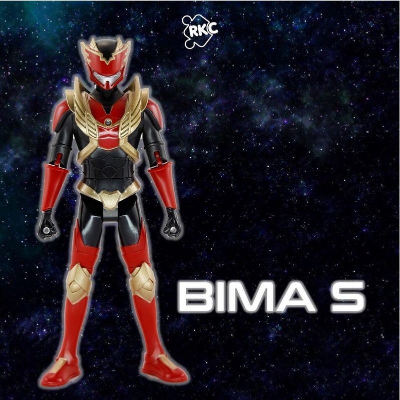 Mainan robot action figure BIMA S ada lampu LED badan putar 360 lisensi MNC EAGLE MASKED