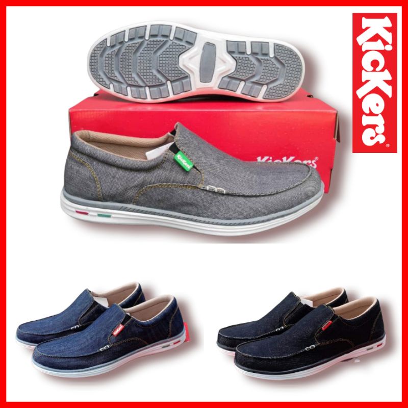 SEPATU KERJA PRIA KICKERS SLIP ON FORMAL DAN KASUAL TANPA TALI / SEPATU KULIAH COWOK JALAN MEJENG KICKERS PROMO