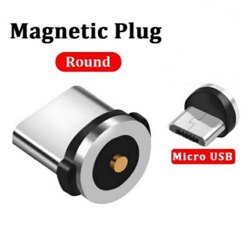 Kepala casan magnet 1 konektor android mini USB type C Tempat Plug kabel Mangnet