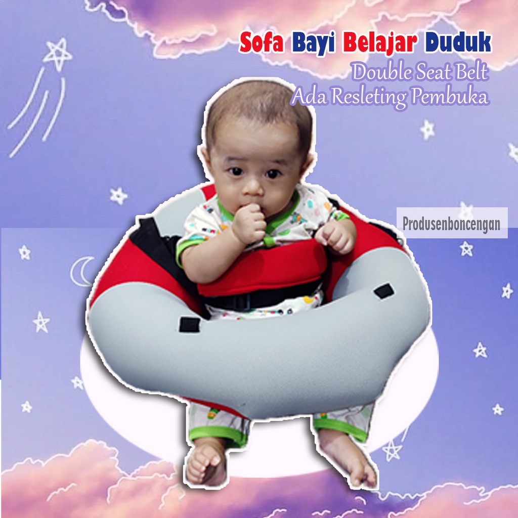 Sofa Bayi Belajar Duduk Isi Tebal Double seatbelt