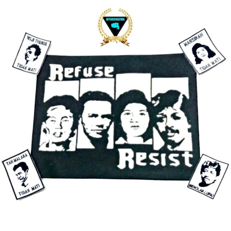 Backpatch refuse resist emblem besar munir back patch bordir
